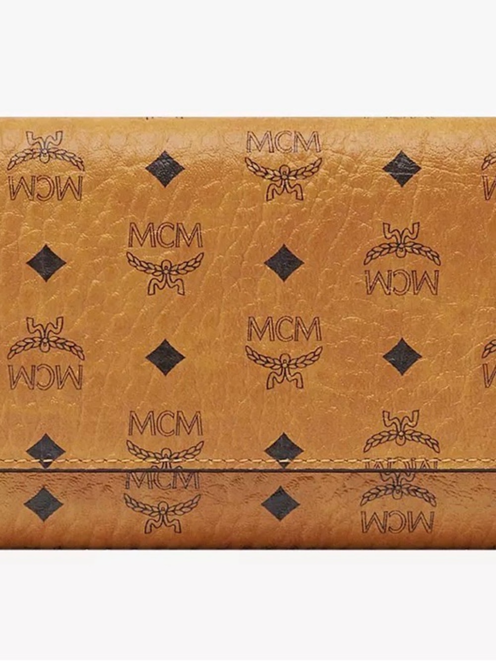 MCM Cognac Visetos Monogram Continental Wallet